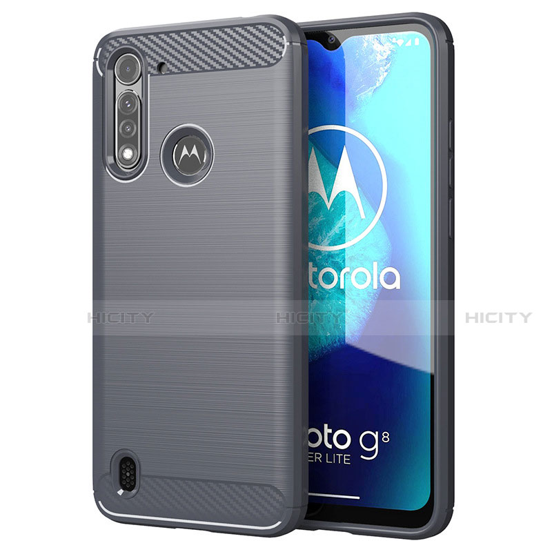 Silikon Hülle Handyhülle Gummi Schutzhülle Flexible Tasche Line für Motorola Moto G8 Power Lite groß