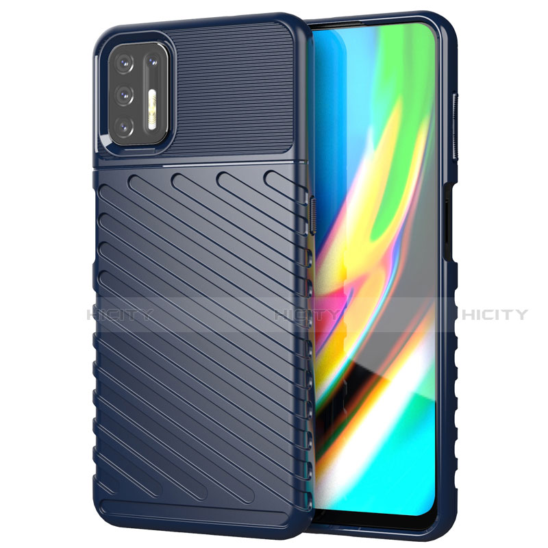 Silikon Hülle Handyhülle Gummi Schutzhülle Flexible Tasche Line für Motorola Moto G9 Plus