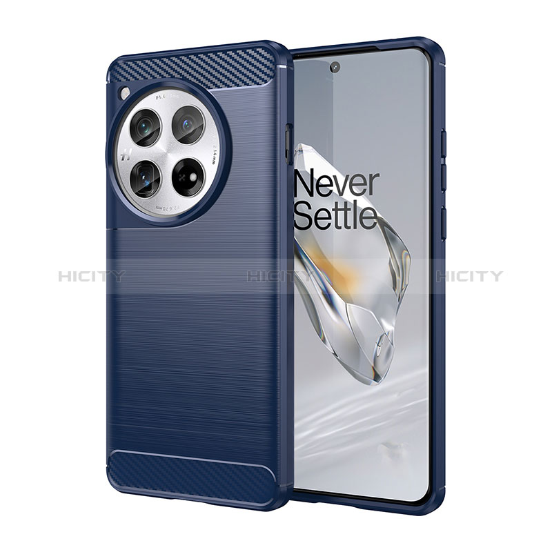 Silikon Hülle Handyhülle Gummi Schutzhülle Flexible Tasche Line für OnePlus 12R 5G Blau Plus