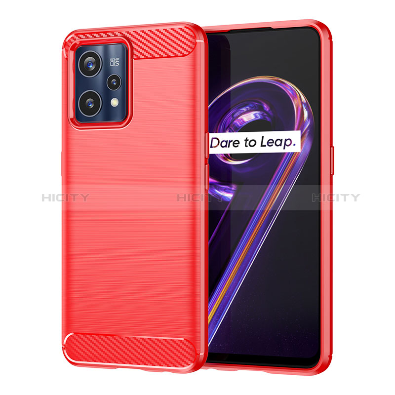 Silikon Hülle Handyhülle Gummi Schutzhülle Flexible Tasche Line für Realme 9 4G Rot