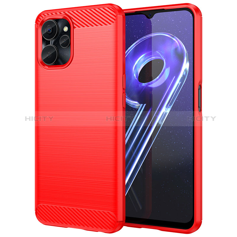 Silikon Hülle Handyhülle Gummi Schutzhülle Flexible Tasche Line für Realme 9i 5G Rot