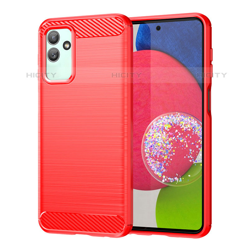 Silikon Hülle Handyhülle Gummi Schutzhülle Flexible Tasche Line für Samsung Galaxy M13 5G Rot Plus