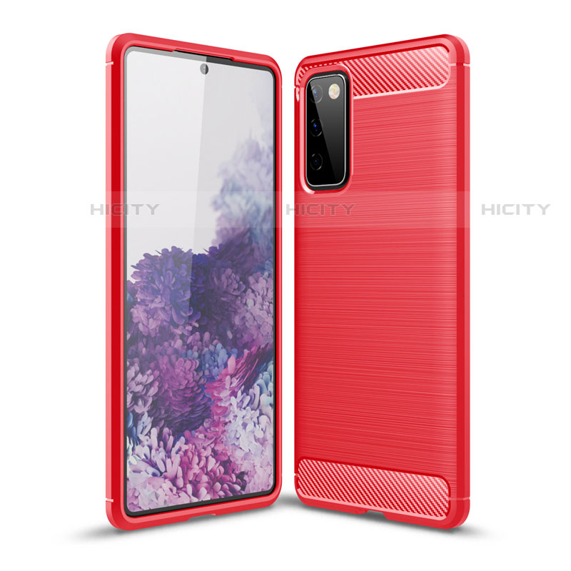 Silikon Hülle Handyhülle Gummi Schutzhülle Flexible Tasche Line für Samsung Galaxy S20 Lite 5G Rot