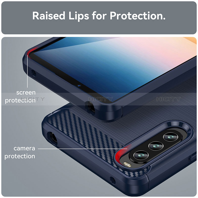 Silikon Hülle Handyhülle Gummi Schutzhülle Flexible Tasche Line für Sony Xperia 10 IV