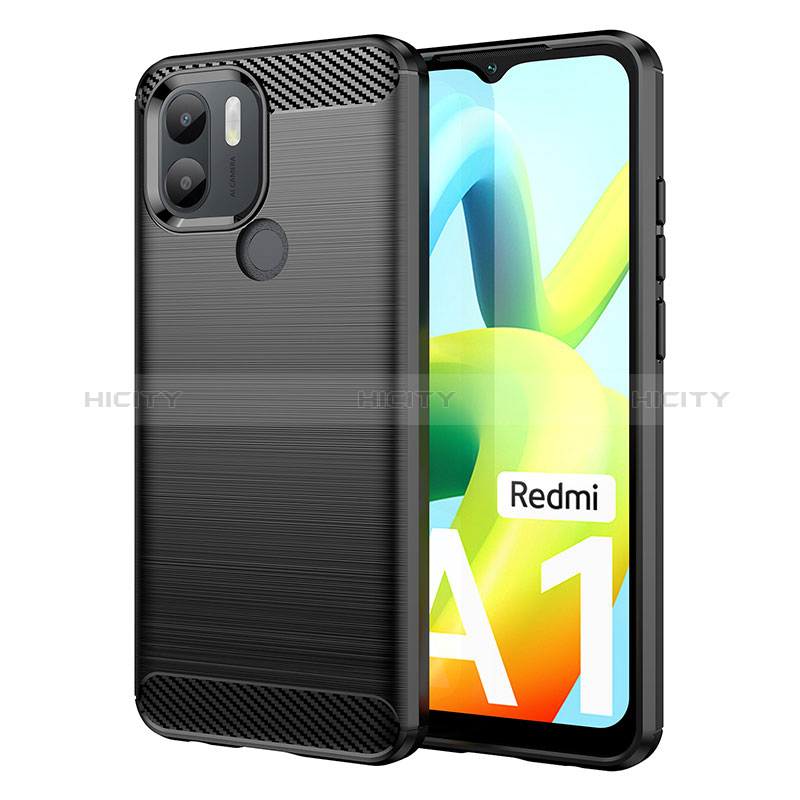 Silikon Hülle Handyhülle Gummi Schutzhülle Flexible Tasche Line für Xiaomi Redmi A2 Plus Schwarz Plus