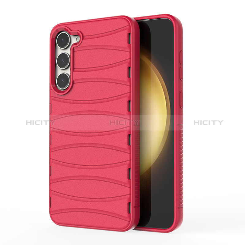 Silikon Hülle Handyhülle Gummi Schutzhülle Flexible Tasche Line KC1 für Samsung Galaxy S23 Plus 5G Rot Plus
