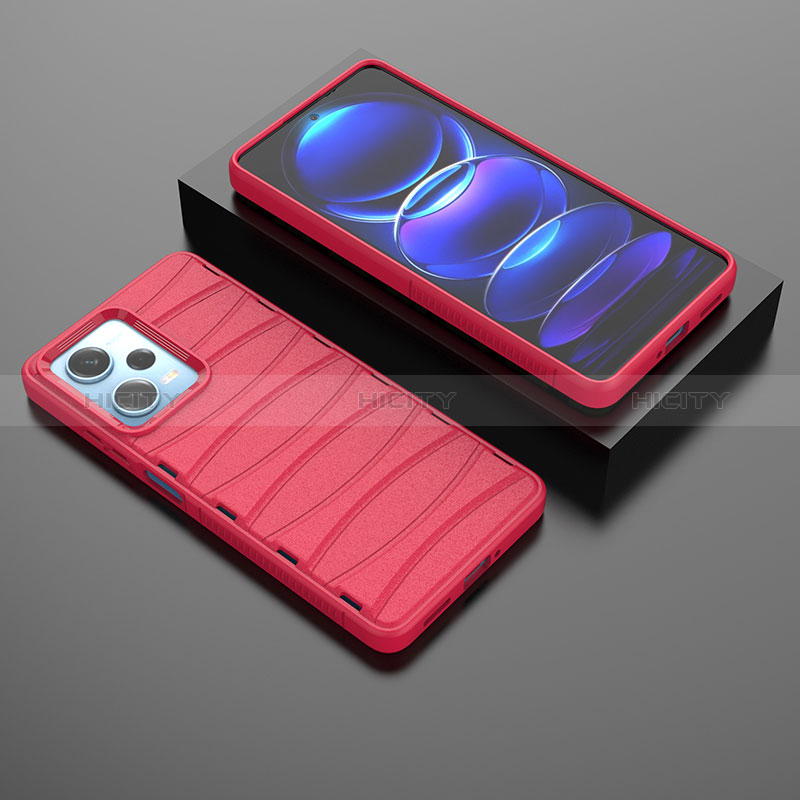 Silikon Hülle Handyhülle Gummi Schutzhülle Flexible Tasche Line KC1 für Xiaomi Redmi Note 12 Pro 5G Rot Plus