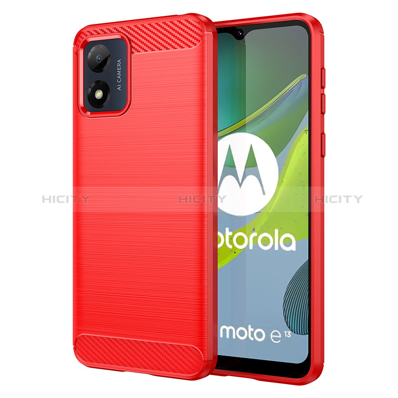 Silikon Hülle Handyhülle Gummi Schutzhülle Flexible Tasche Line MF1 für Motorola Moto E13