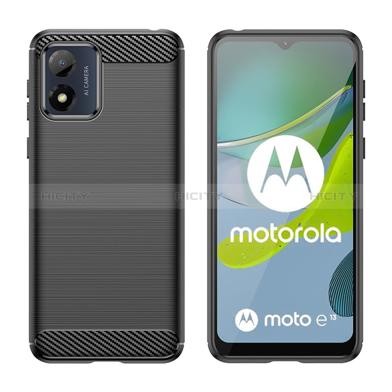 Silikon Hülle Handyhülle Gummi Schutzhülle Flexible Tasche Line MF1 für Motorola Moto E13