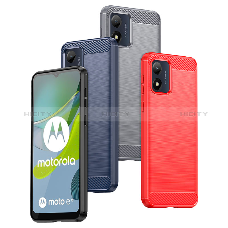 Silikon Hülle Handyhülle Gummi Schutzhülle Flexible Tasche Line MF1 für Motorola Moto E13