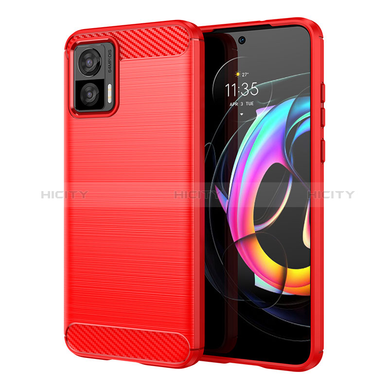 Silikon Hülle Handyhülle Gummi Schutzhülle Flexible Tasche Line MF1 für Motorola Moto Edge 30 Neo 5G Rot Plus