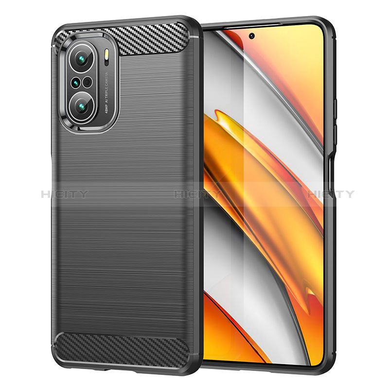 Silikon Hülle Handyhülle Gummi Schutzhülle Flexible Tasche Line MF1 für Xiaomi Mi 11i 5G Schwarz Plus