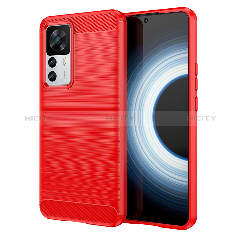 Silikon Hülle Handyhülle Gummi Schutzhülle Flexible Tasche Line MF1 für Xiaomi Mi 12T 5G Rot