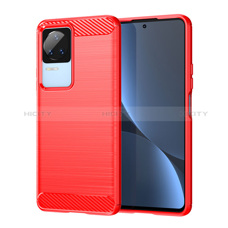 Silikon Hülle Handyhülle Gummi Schutzhülle Flexible Tasche Line MF1 für Xiaomi Redmi K60E 5G Rot Plus