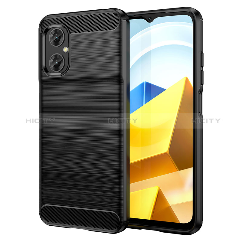 Silikon Hülle Handyhülle Gummi Schutzhülle Flexible Tasche Line MF1 für Xiaomi Redmi Note 11R 5G Schwarz Plus