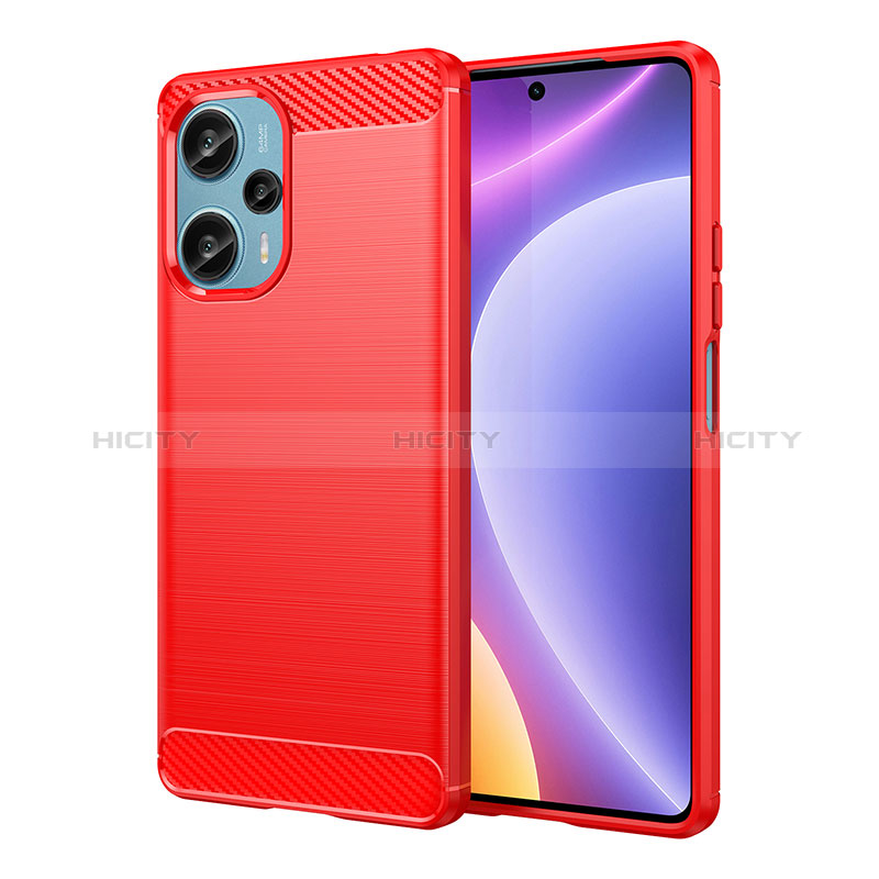 Silikon Hülle Handyhülle Gummi Schutzhülle Flexible Tasche Line MF1 für Xiaomi Redmi Note 12 Turbo 5G Rot