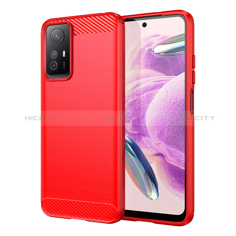 Silikon Hülle Handyhülle Gummi Schutzhülle Flexible Tasche Line MF1 für Xiaomi Redmi Note 12S Rot