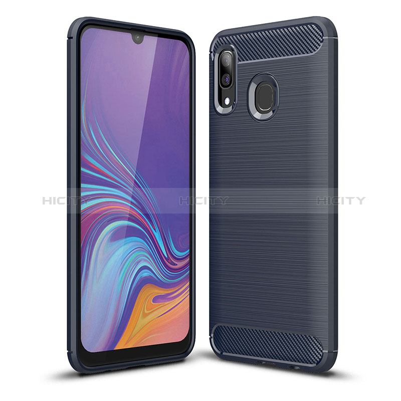 Silikon Hülle Handyhülle Gummi Schutzhülle Flexible Tasche Line WL1 für Samsung Galaxy A30 groß