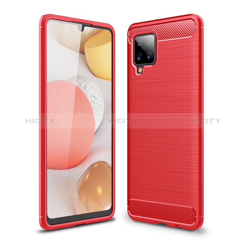 Silikon Hülle Handyhülle Gummi Schutzhülle Flexible Tasche Line WL1 für Samsung Galaxy A42 5G Rot Plus