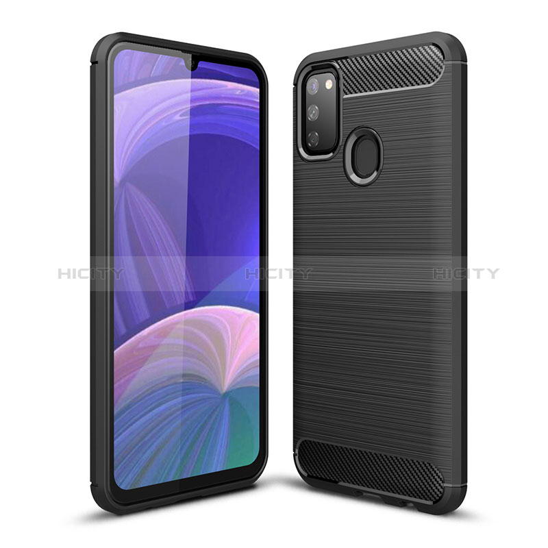 Silikon Hülle Handyhülle Gummi Schutzhülle Flexible Tasche Line WL1 für Samsung Galaxy M30s Schwarz