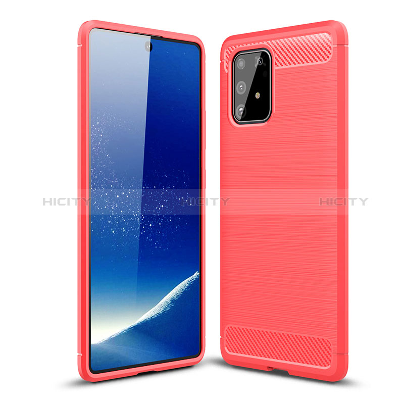 Silikon Hülle Handyhülle Gummi Schutzhülle Flexible Tasche Line WL1 für Samsung Galaxy S10 Lite Rot Plus