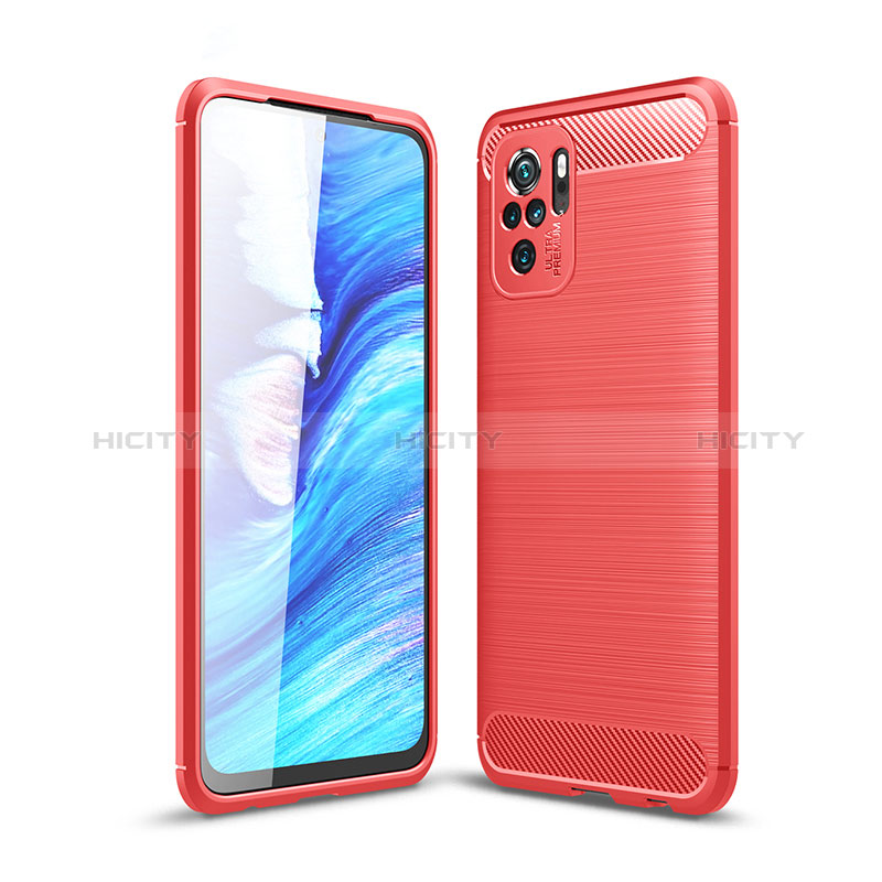 Silikon Hülle Handyhülle Gummi Schutzhülle Flexible Tasche Line WL1 für Xiaomi Redmi Note 10 4G Rot Plus