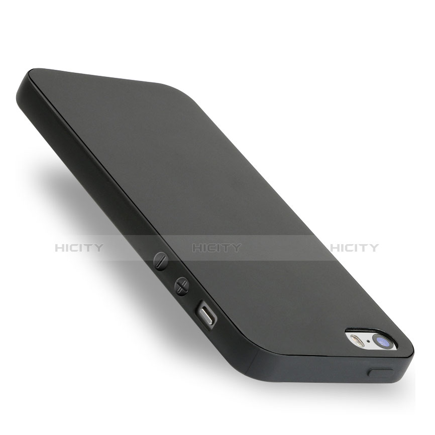 Silikon Hülle Handyhülle Gummi Schutzhülle für Apple iPhone SE Schwarz Plus