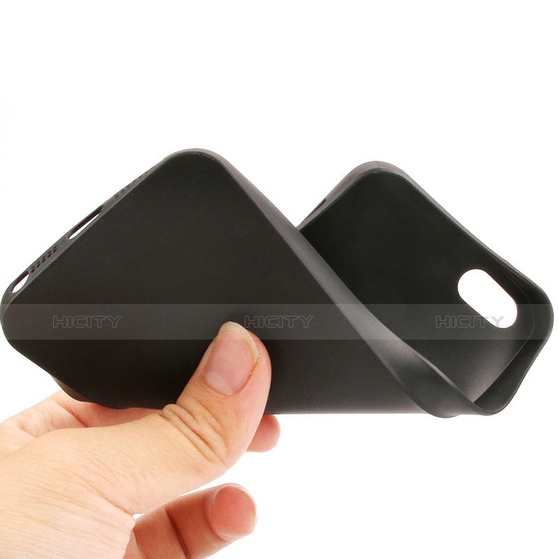 Silikon Hülle Handyhülle Gummi Schutzhülle für Apple iPhone SE Schwarz groß