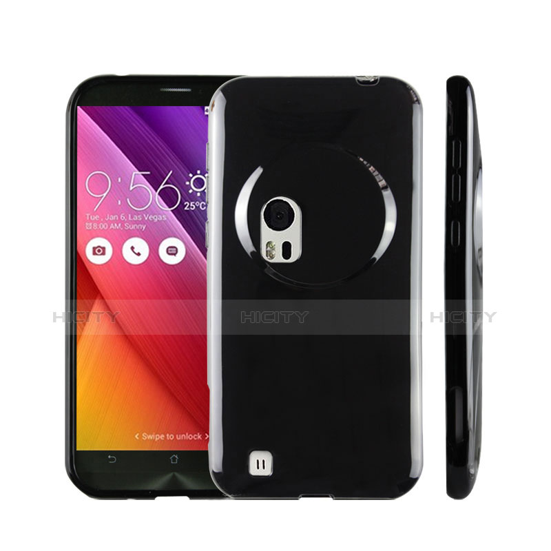 Silikon Hülle Handyhülle Gummi Schutzhülle für Asus Zenfone Zoom ZX551ML Schwarz