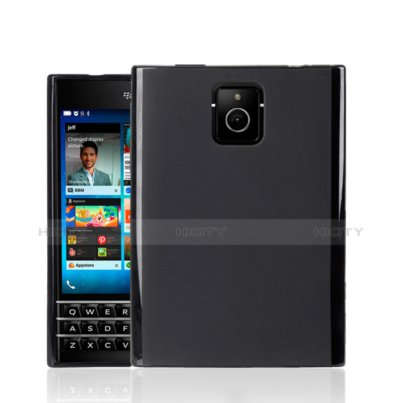 Silikon Hülle Handyhülle Gummi Schutzhülle für Blackberry Passport Q30 Schwarz