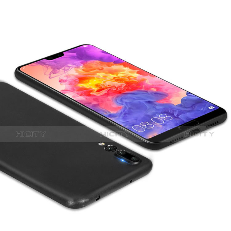 Silikon Hülle Handyhülle Gummi Schutzhülle für Huawei P20 Pro Schwarz Plus