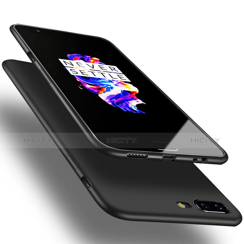 Silikon Hülle Handyhülle Gummi Schutzhülle für OnePlus 5 Schwarz