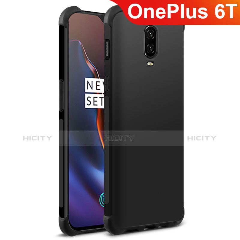 Silikon Hülle Handyhülle Gummi Schutzhülle für OnePlus 6T Schwarz