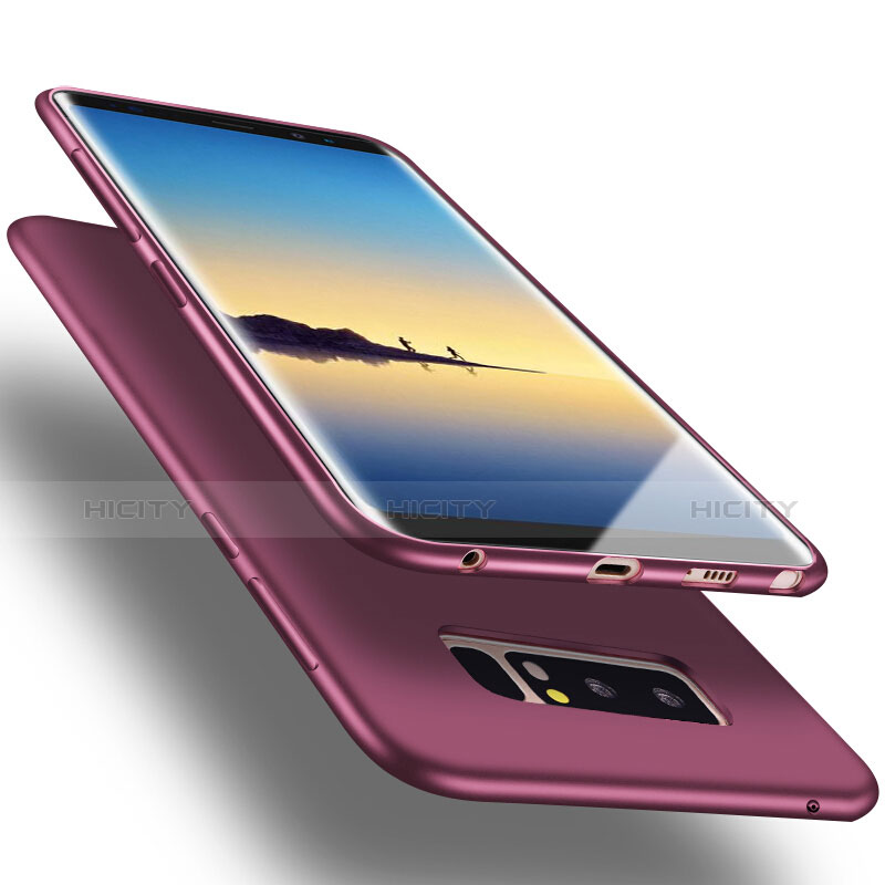 Silikon Hülle Handyhülle Gummi Schutzhülle für Samsung Galaxy Note 8 Duos N950F Violett