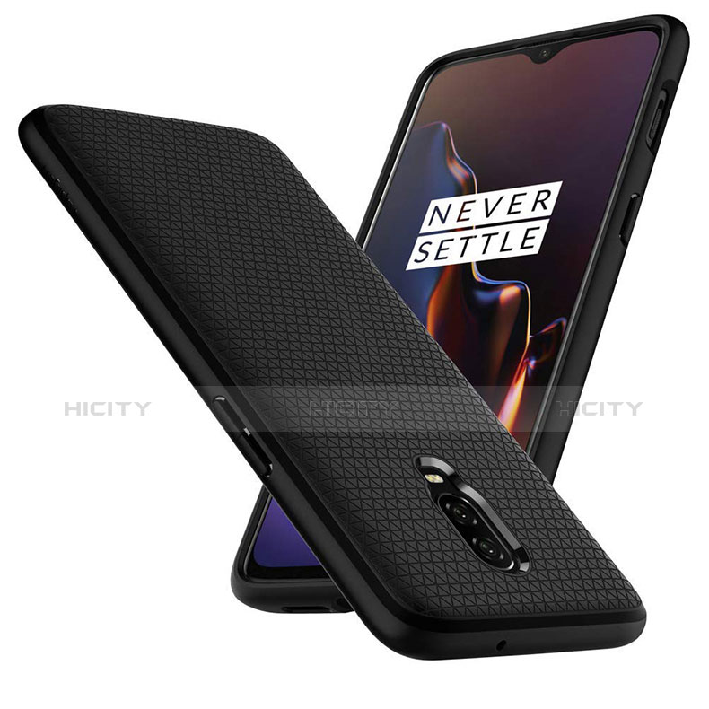 Silikon Hülle Handyhülle Gummi Schutzhülle Köper B02 für OnePlus 6T Schwarz