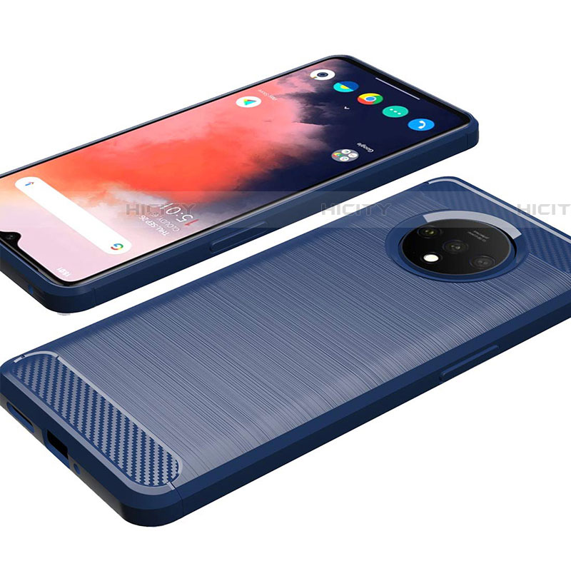 Silikon Hülle Handyhülle Gummi Schutzhülle Köper B02 für OnePlus 7T Blau