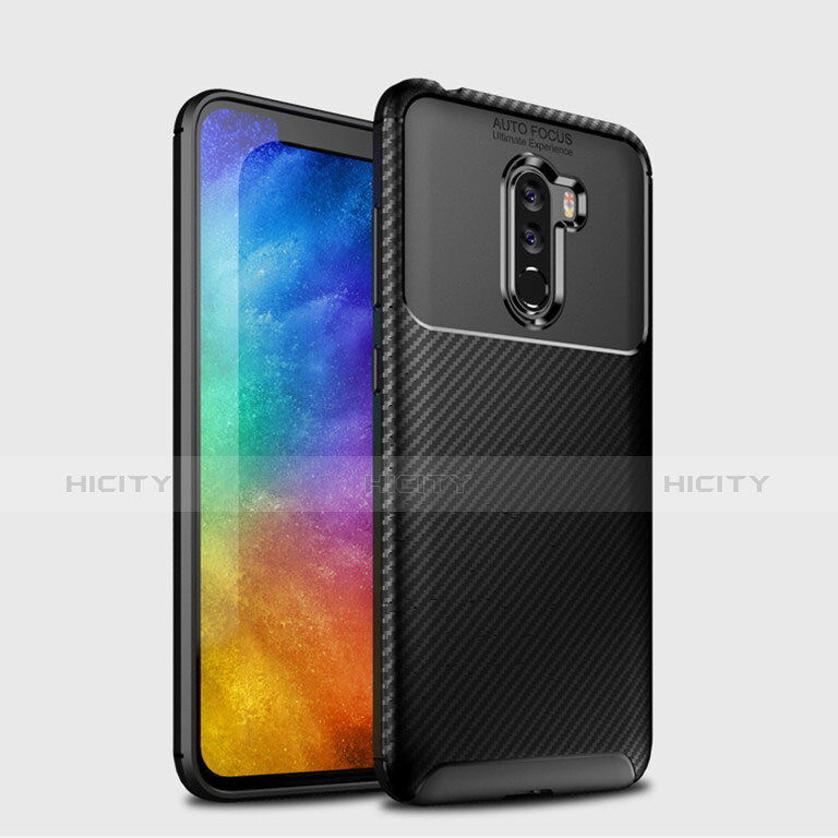 Silikon Hülle Handyhülle Gummi Schutzhülle Köper B03 für Xiaomi Pocophone F1 Schwarz Plus