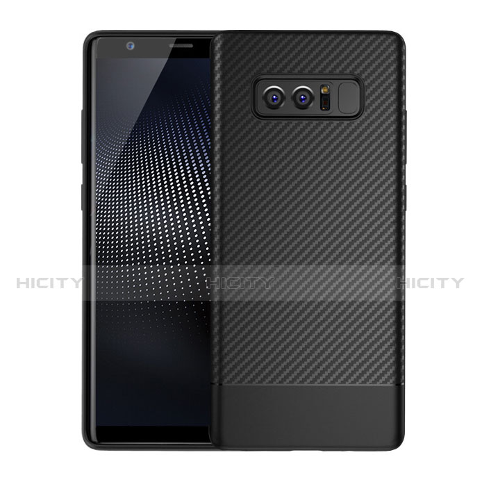 Silikon Hülle Handyhülle Gummi Schutzhülle Köper für Samsung Galaxy Note 8 Duos N950F Schwarz