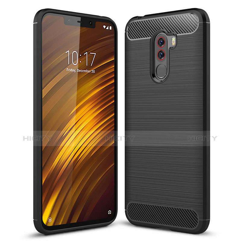 Silikon Hülle Handyhülle Gummi Schutzhülle Köper für Xiaomi Pocophone F1 Schwarz