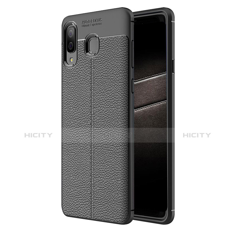 Silikon Hülle Handyhülle Gummi Schutzhülle Leder K01 für Samsung Galaxy A8 Star Schwarz