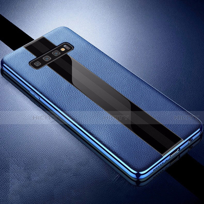 Silikon Hülle Handyhülle Gummi Schutzhülle Leder Tasche A01 für Samsung Galaxy S10 5G Blau