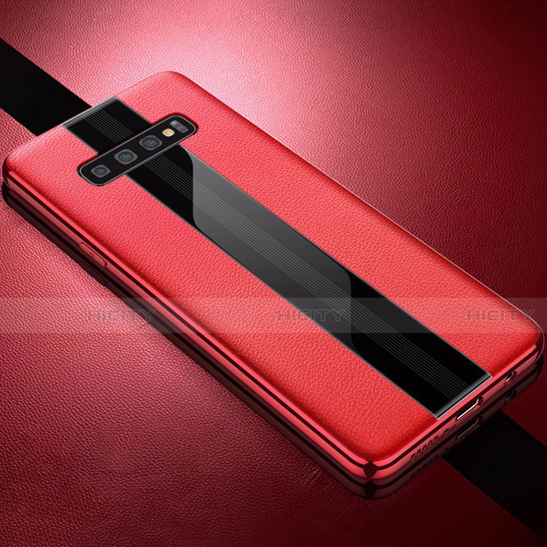 Silikon Hülle Handyhülle Gummi Schutzhülle Leder Tasche A01 für Samsung Galaxy S10 5G Rot Plus