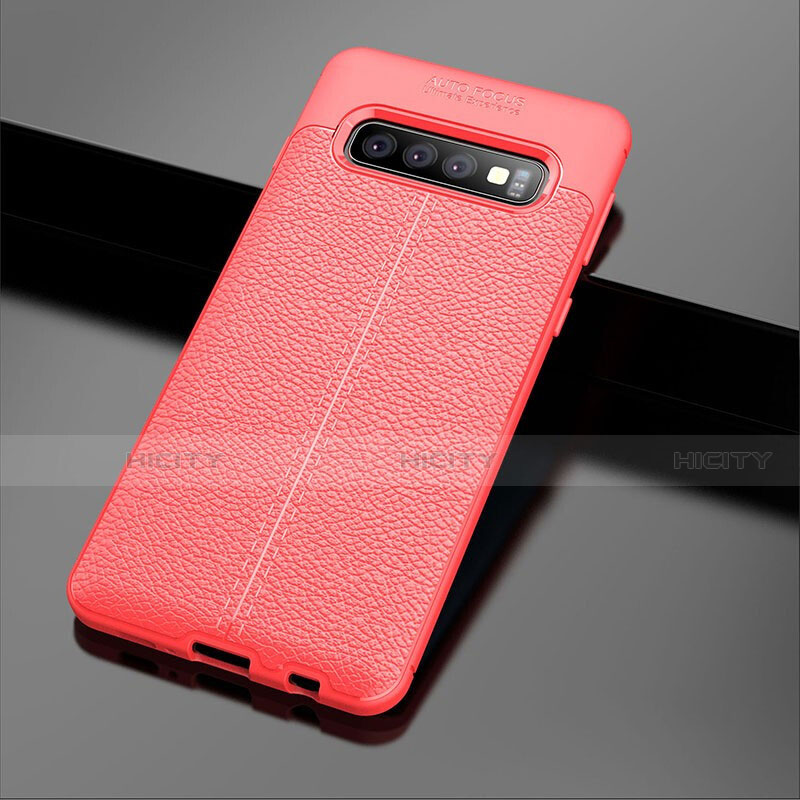 Silikon Hülle Handyhülle Gummi Schutzhülle Leder Tasche A02 für Samsung Galaxy S10 5G Rot Plus