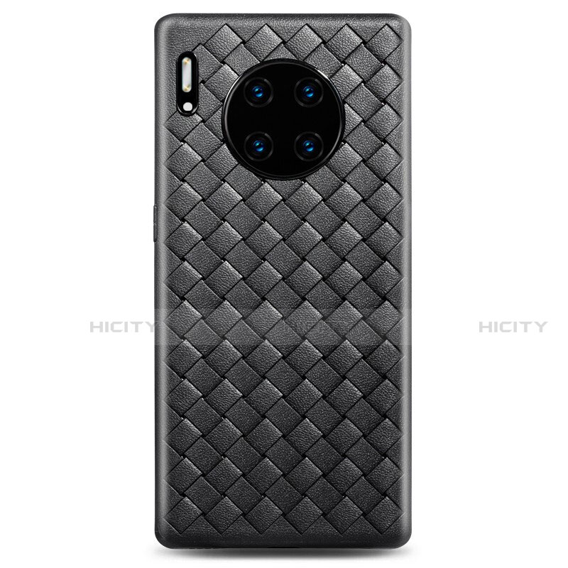 Silikon Hülle Handyhülle Gummi Schutzhülle Leder Tasche D01 für Huawei Mate 30 5G Schwarz