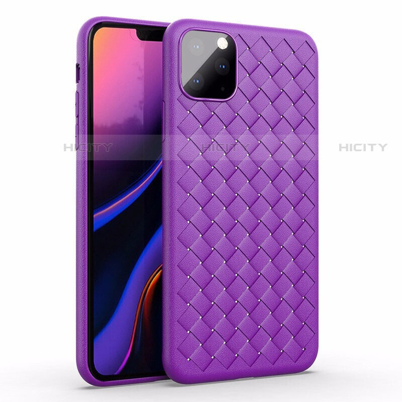 Silikon Hülle Handyhülle Gummi Schutzhülle Leder Tasche für Apple iPhone 11 Pro Max Violett