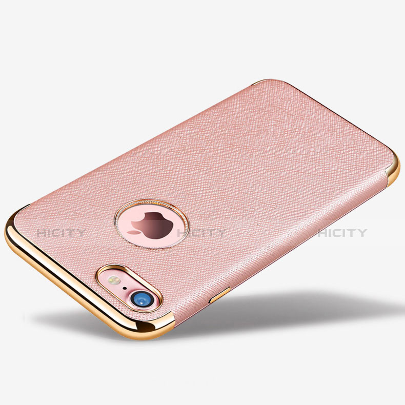 Silikon Hülle Handyhülle Gummi Schutzhülle Leder Tasche für Apple iPhone 7 Rosegold Plus