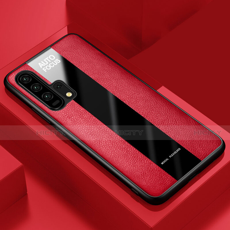 Silikon Hülle Handyhülle Gummi Schutzhülle Leder Tasche für Huawei Honor 20 Pro Rot