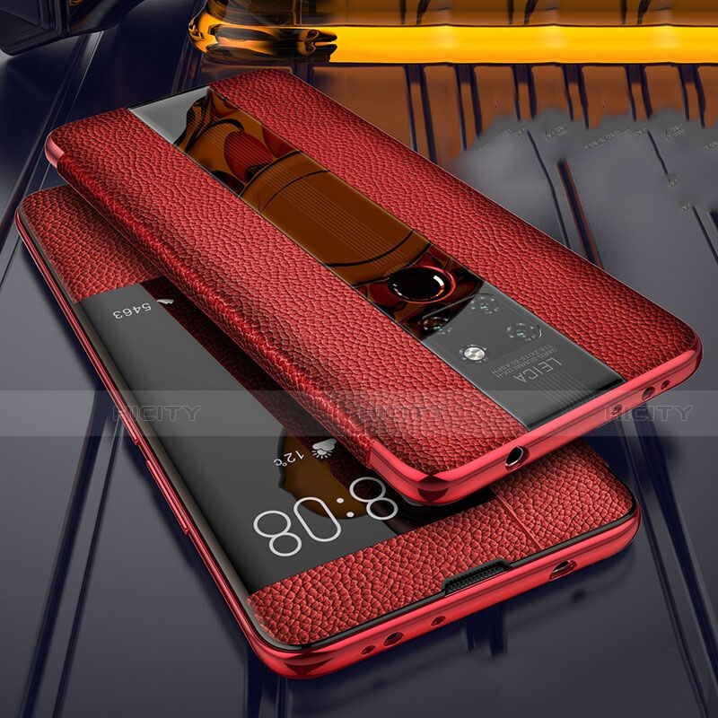 Silikon Hülle Handyhülle Gummi Schutzhülle Leder Tasche für Huawei Mate 20 Rot