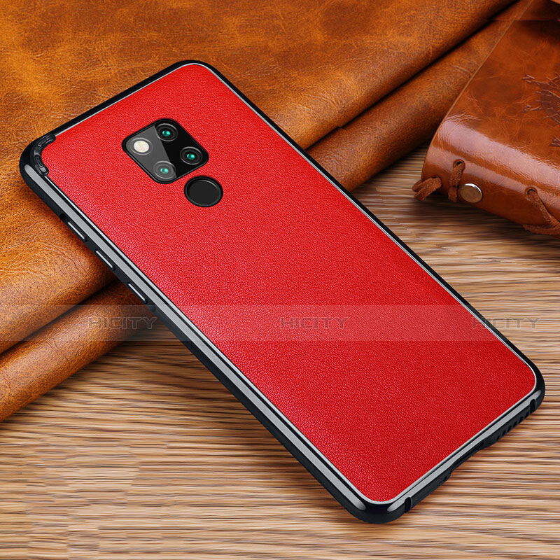 Silikon Hülle Handyhülle Gummi Schutzhülle Leder Tasche für Huawei Mate 20 X 5G Rot