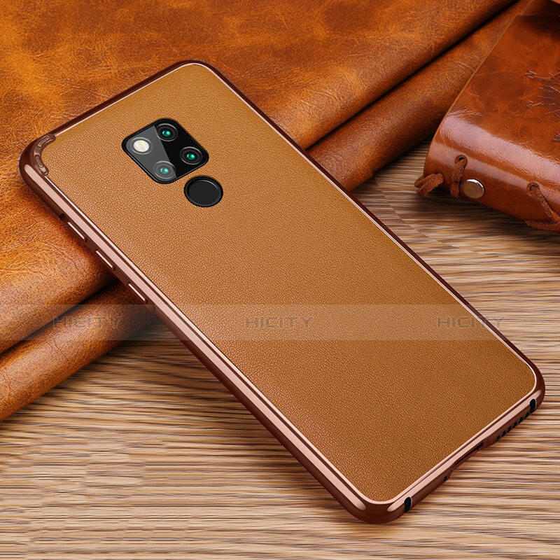 Silikon Hülle Handyhülle Gummi Schutzhülle Leder Tasche für Huawei Mate 20 X Braun Plus